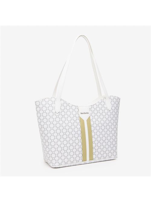 borsa tote da donna in materiale tecnico bianca NERO GIARDINI | E543930D707